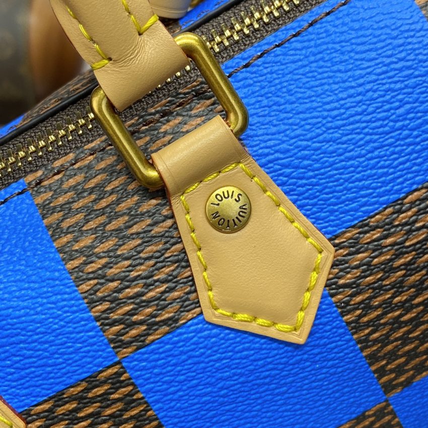 louis vuitton speedy 18 blue grid 7