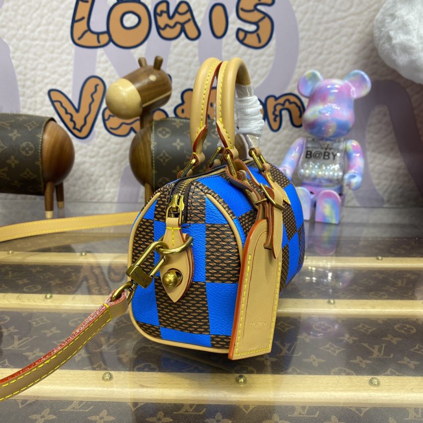 louis vuitton speedy 18 blue grid 8