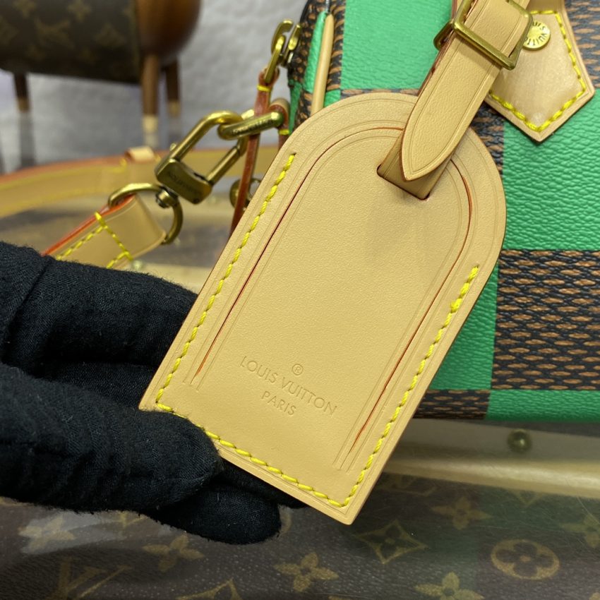 louis vuitton speedy 18 green grid 8