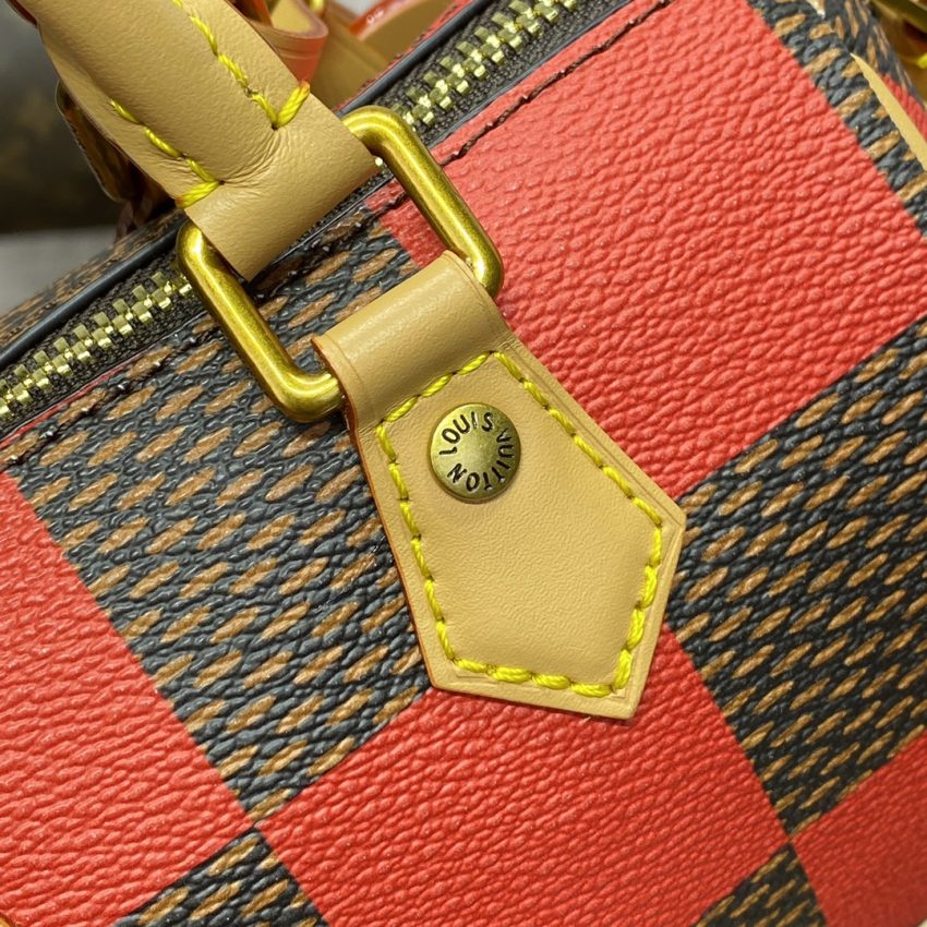 louis vuitton speedy 18 red grid 4