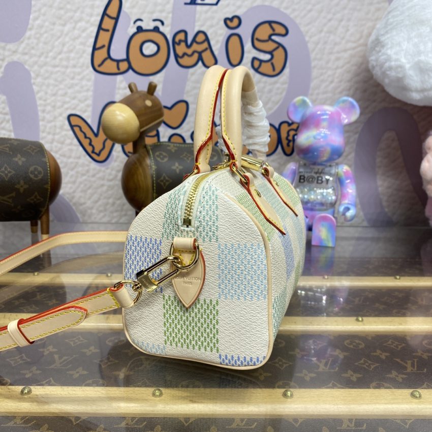 louis vuitton speedy bandouliere 20 green grid 2