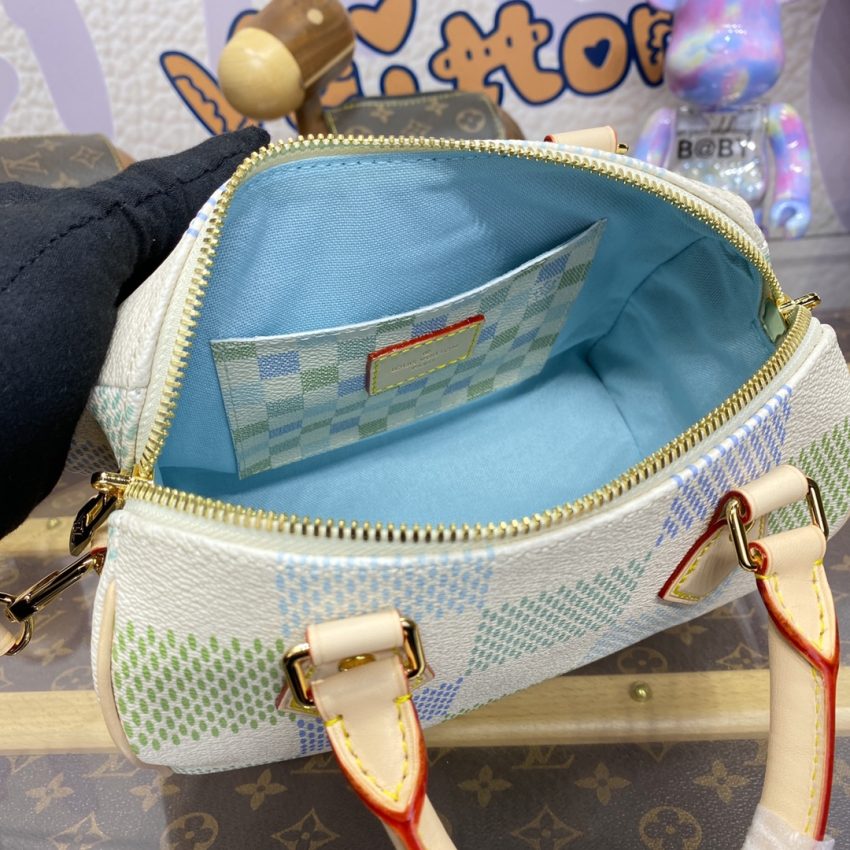 louis vuitton speedy bandouliere 20 green grid 8