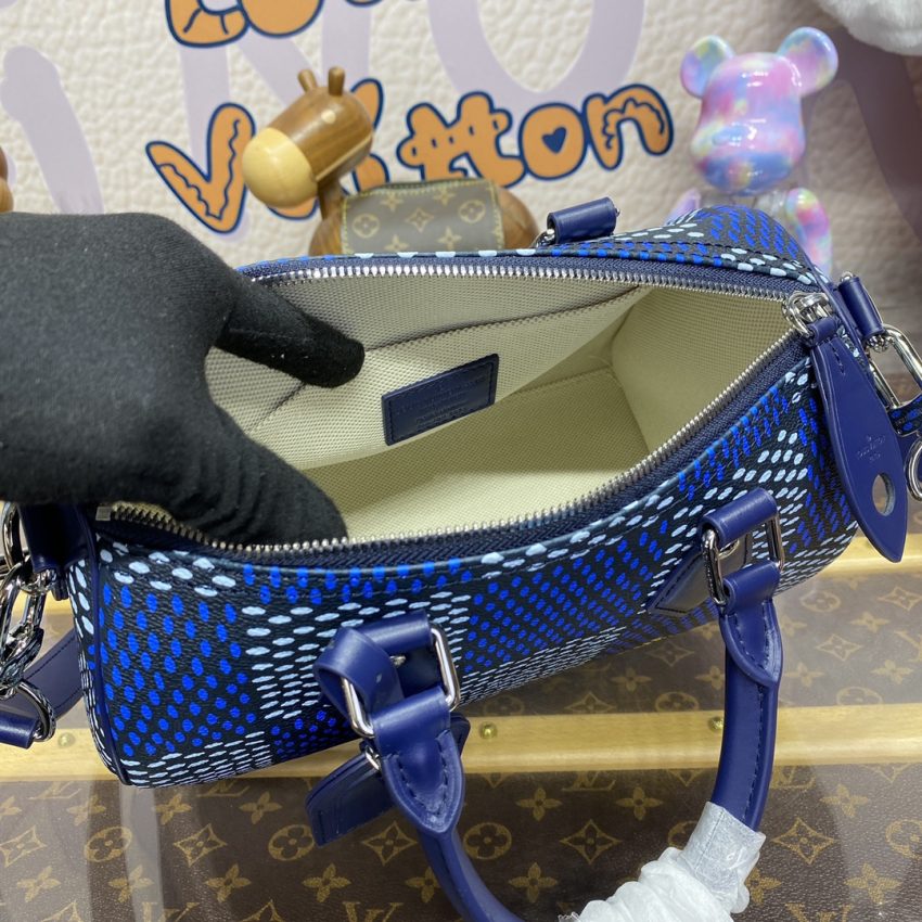 louis vuitton speedy bandouliere 25 blue grid 2