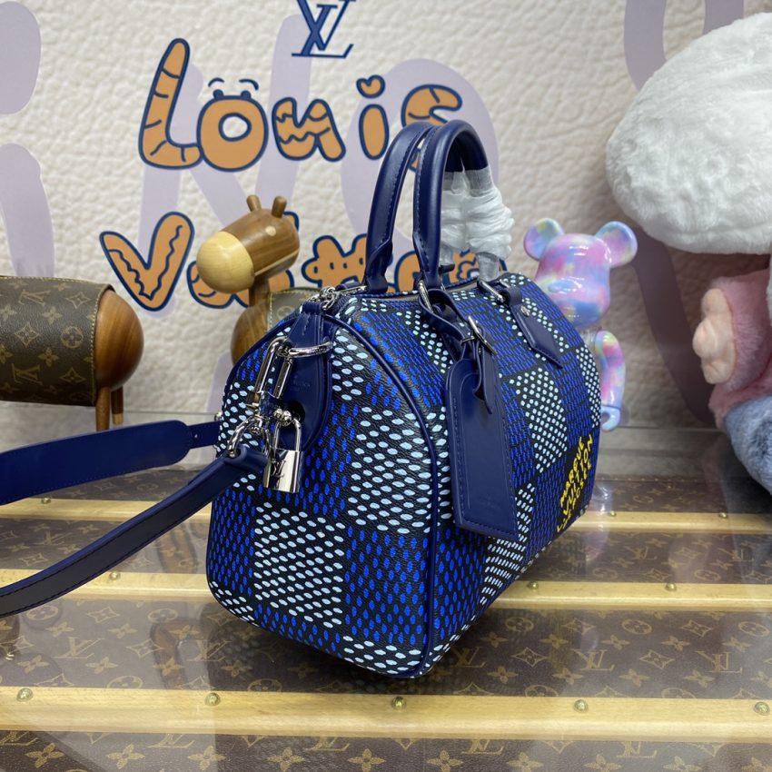 louis vuitton speedy bandouliere 25 blue grid 3