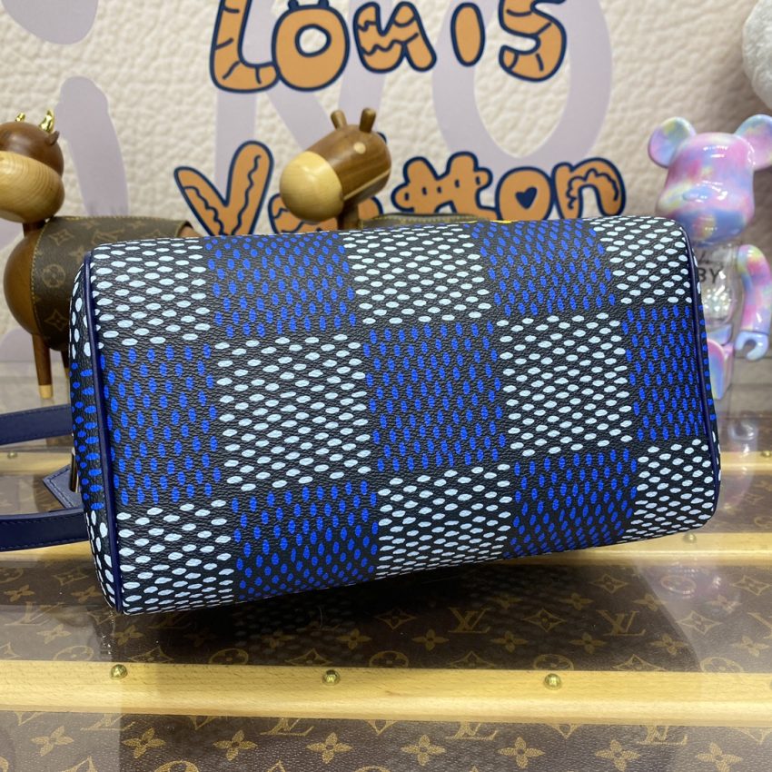 louis vuitton speedy bandouliere 25 blue grid 4