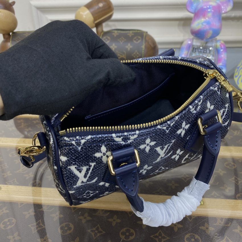 louis vuitton speedy bandouliere blue denim 3