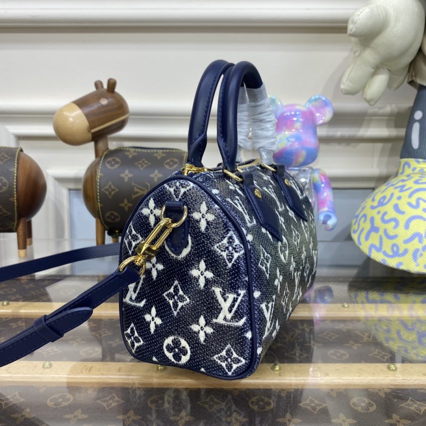 louis vuitton speedy bandouliere blue denim 4