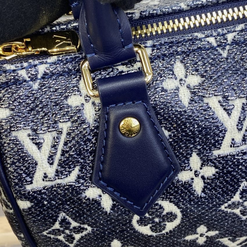 louis vuitton speedy bandouliere blue denim 5