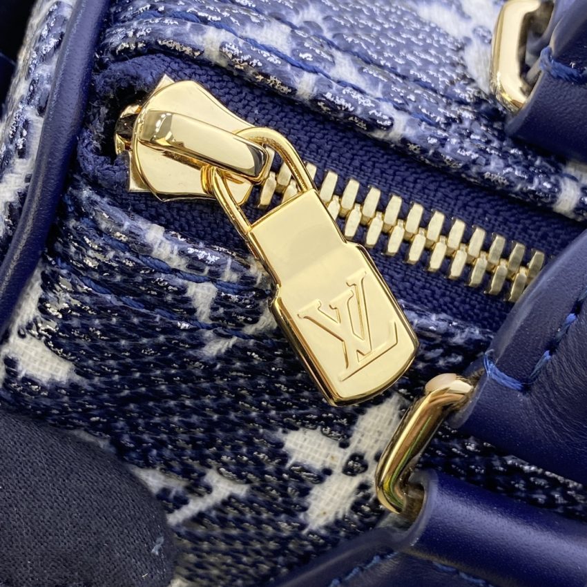 louis vuitton speedy bandouliere blue denim 6