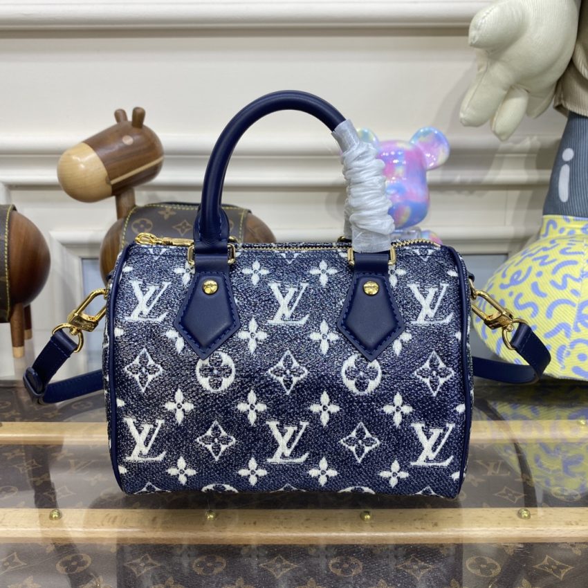 louis vuitton speedy bandouliere blue denim 7