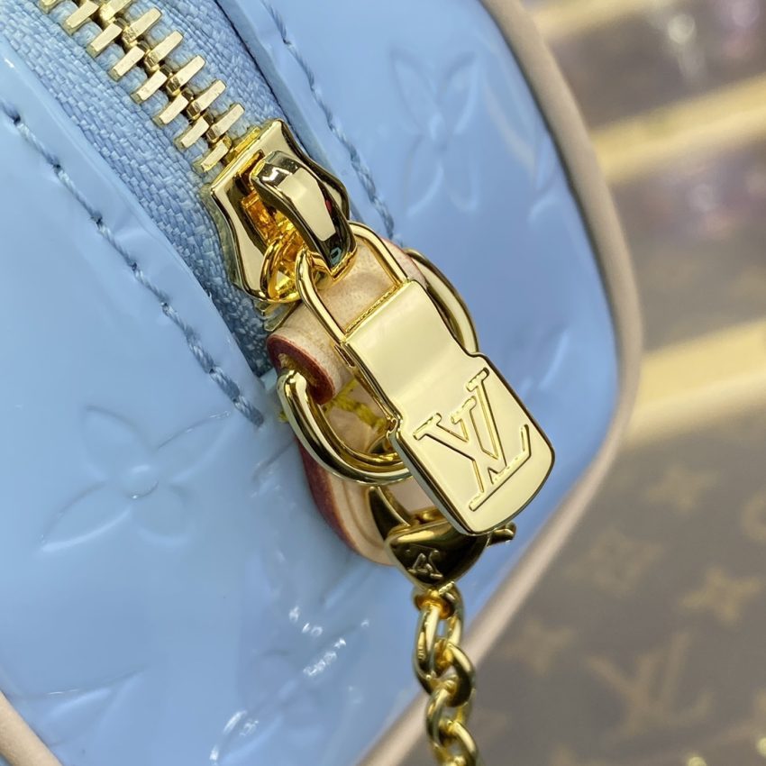 louis vuitton speedy nano blue patent 4