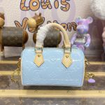 louis vuitton speedy nano blue patent 6