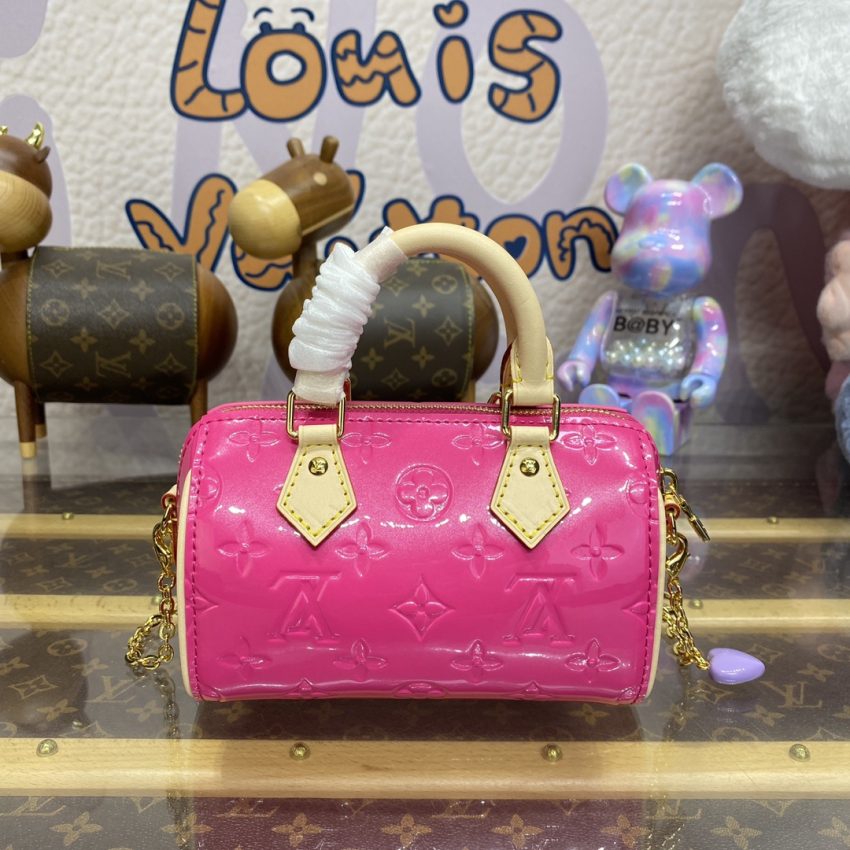 louis vuitton speedy nano pink patent 8