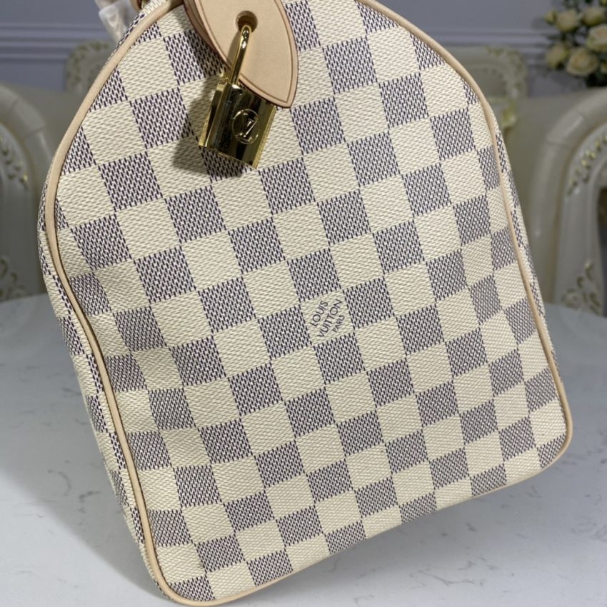 louis vuitton speedy white grid 3