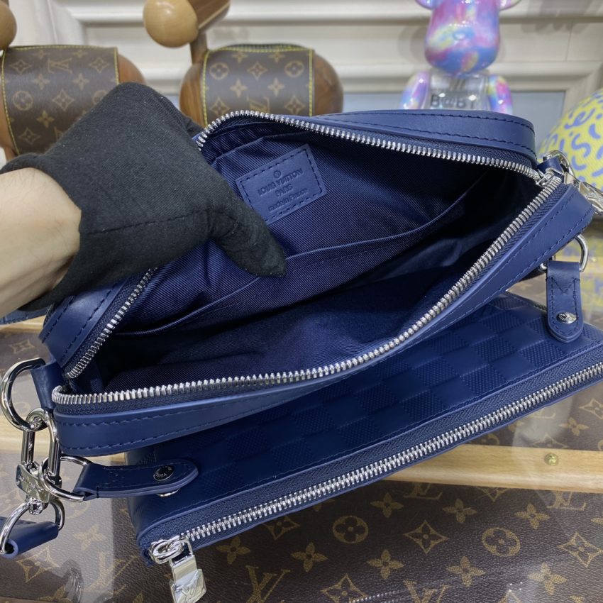 louis vuitton trio messenger blue grid 3