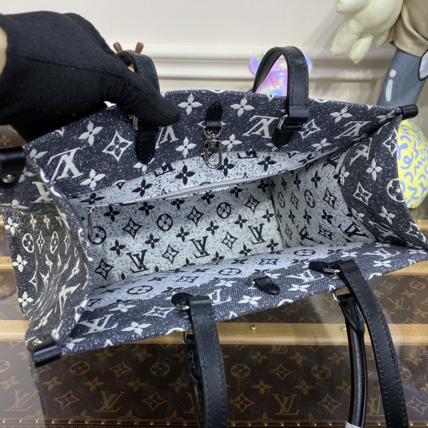 lv onthego black denim 8