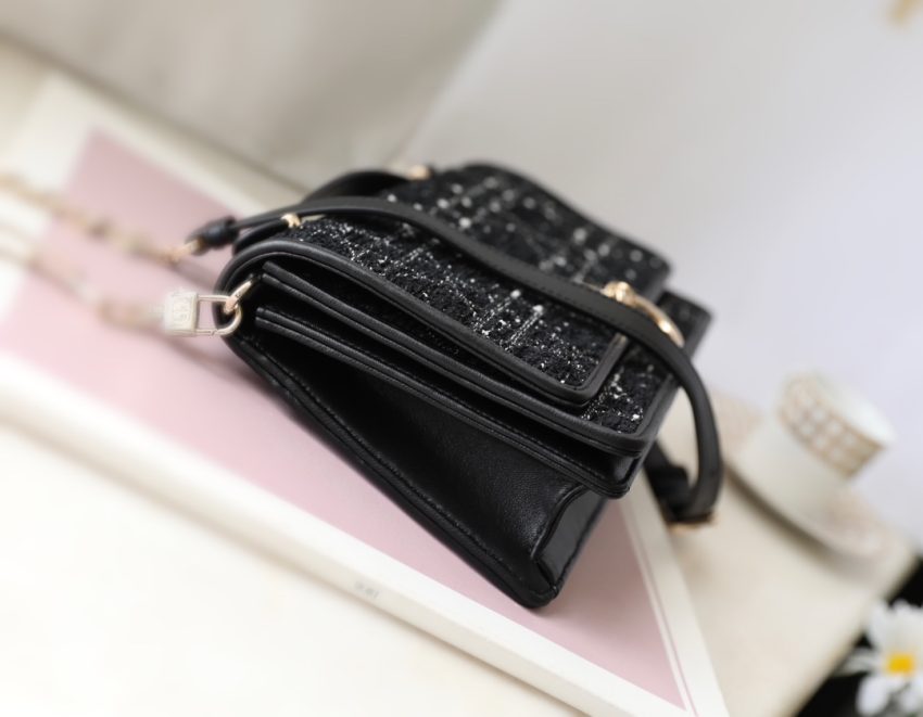 my dior top handle bag black canvas 6