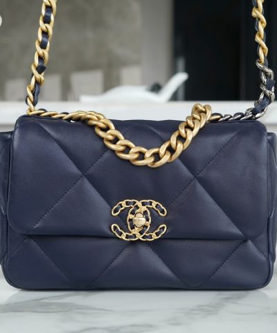 dupe Chanel 19 Flap Bag Navy