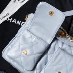 Chanel 24P Messenger Hobo Pale Blue - fake chanel hobo pale blue detail 6