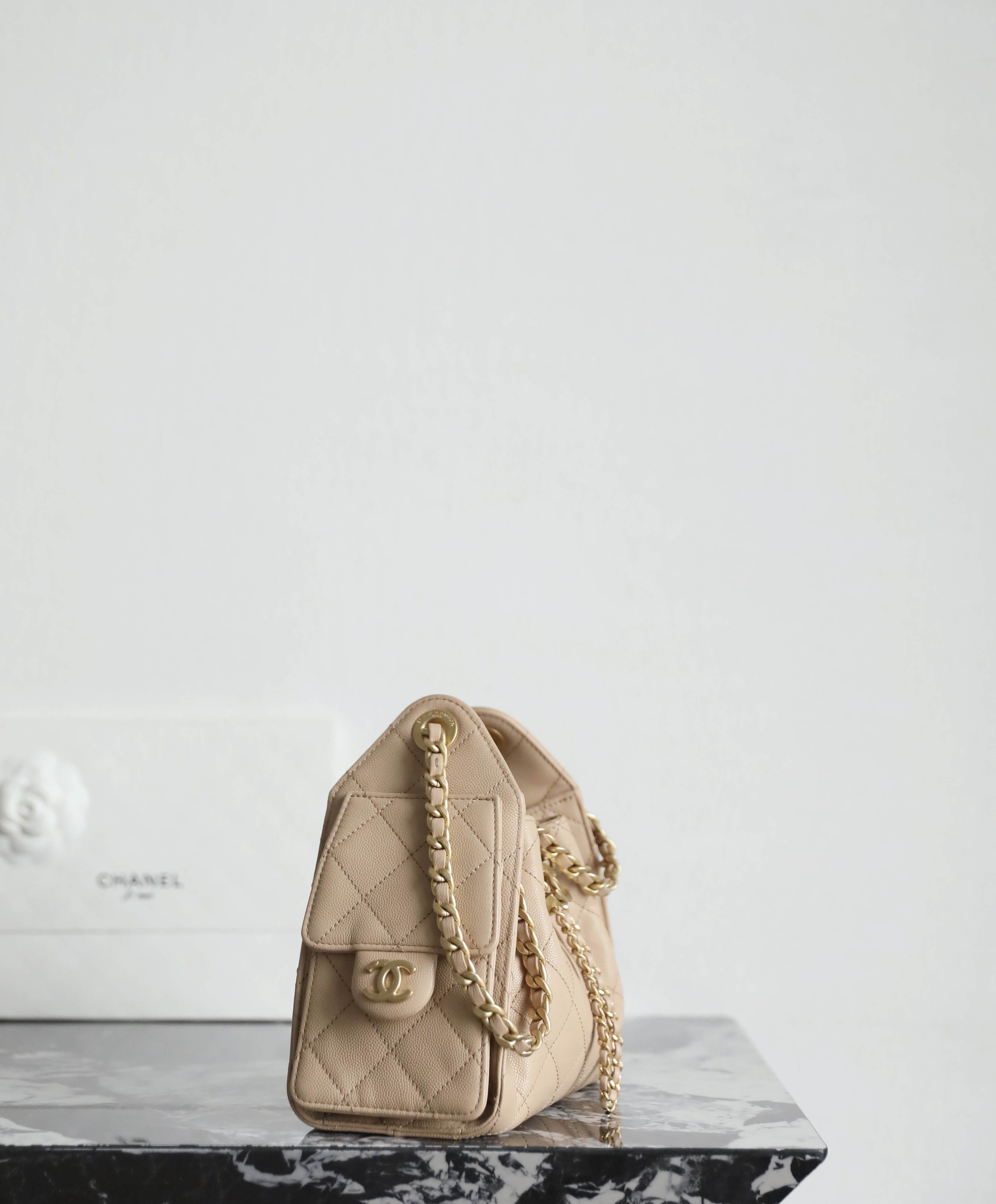 Chanel 25 Mini Bag Pale Peach - chanel 25 mini pale peach dupe detail 4