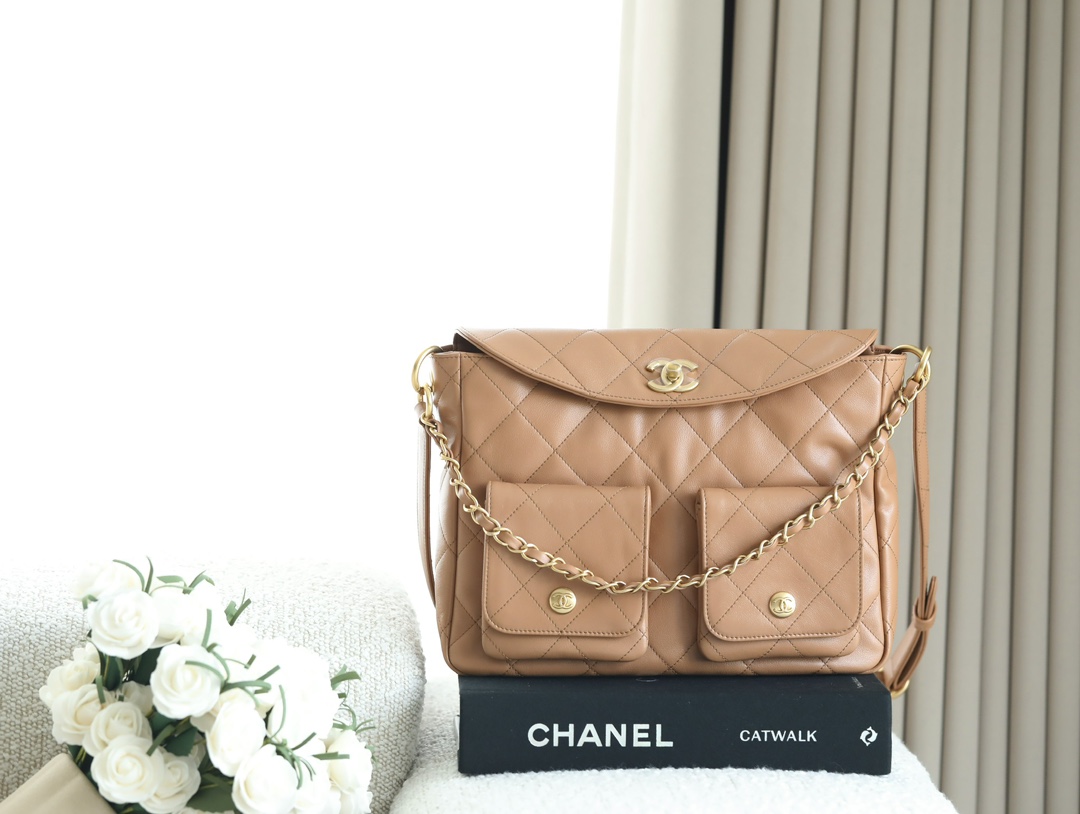 Chanel 24P Messenger Hobo Peach - chanel hobo peach dupe detail 8