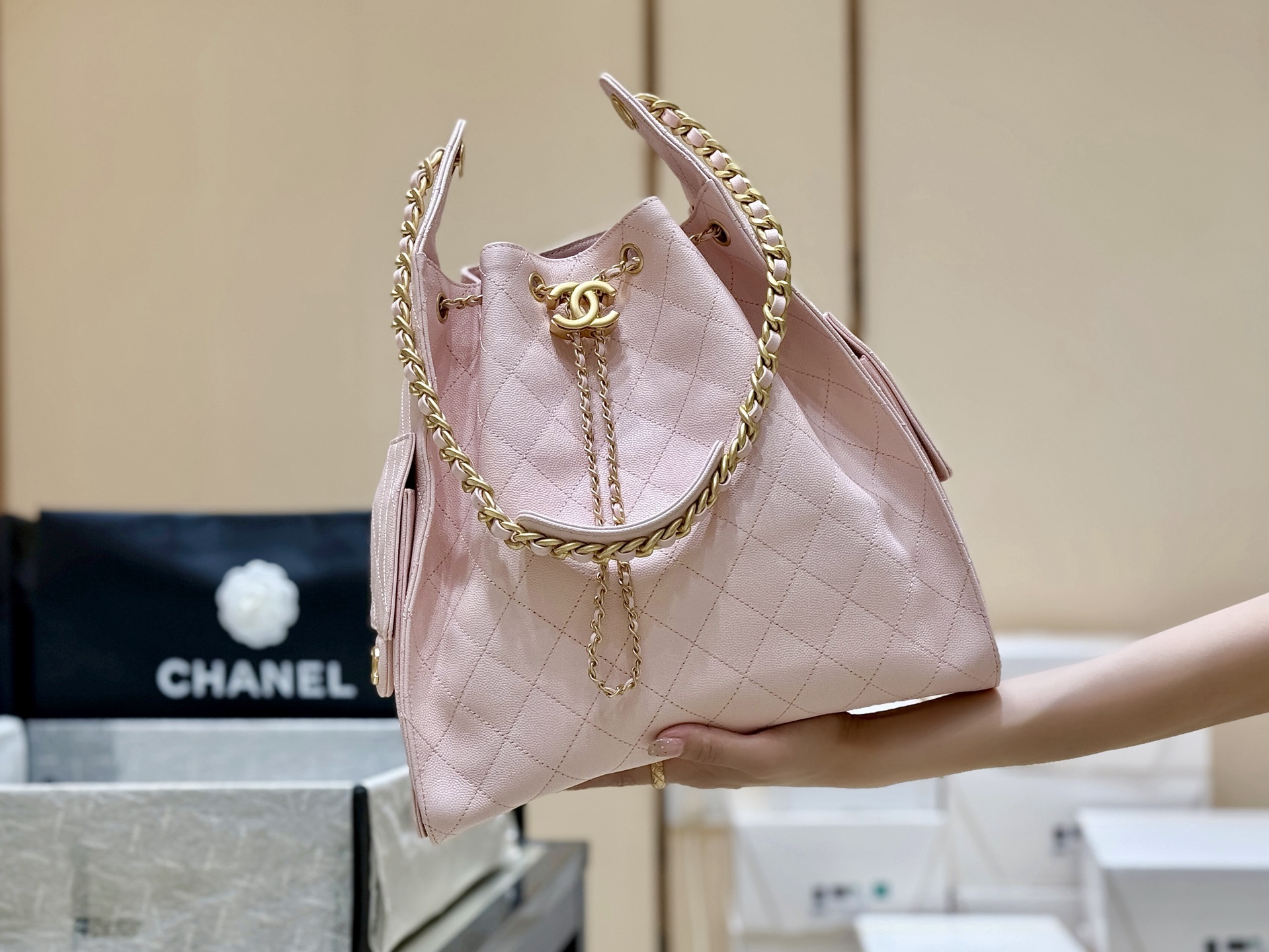Chanel 25 Medium Bag Pink - chanel 25 medium pink dupe detail 4