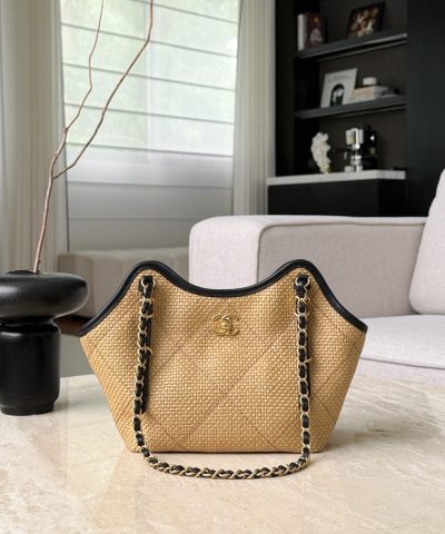 Chanel 25S Maxi Shopping Tote Sand Canvas
