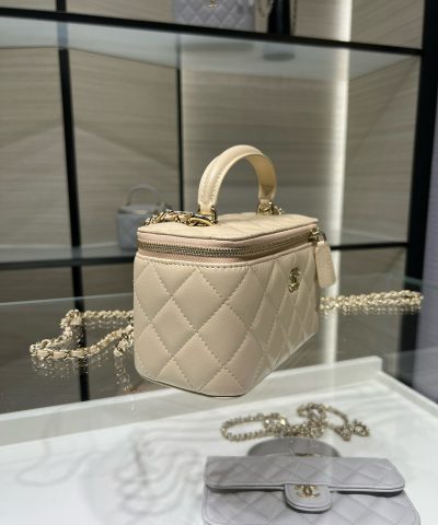 Chanel Long Vanity Top Handle Sandstone