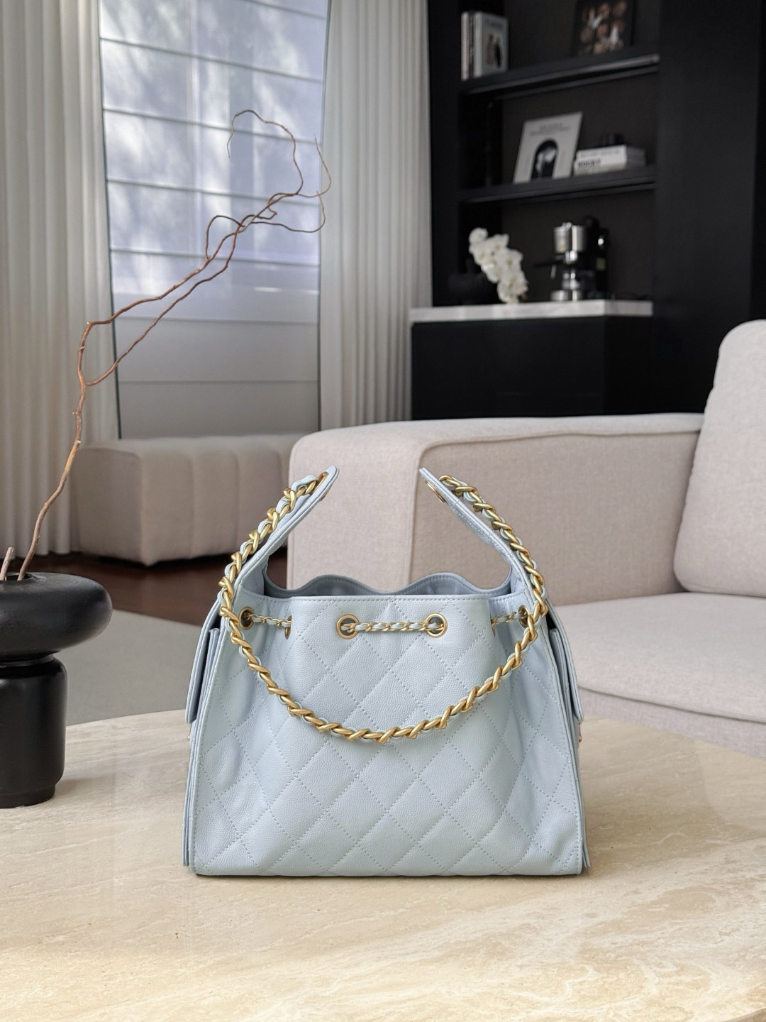 Chanel 25 Small Bag Sky Blue - fake chanel 25 small sky blue detail 1