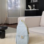 Chanel 25 Small Bag Sky Blue - fake chanel 25 small sky blue detail 3