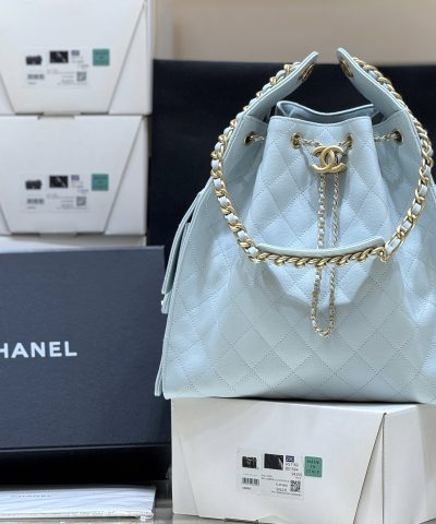 Chanel 25 Medium Tasche Himmelblau