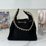 Chanel 25 Small Bag Suede Black - chanel 25 replica detail 2