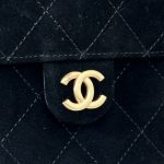 Chanel 25 Small Bag Suede Black - chanel 25 replica detail 3