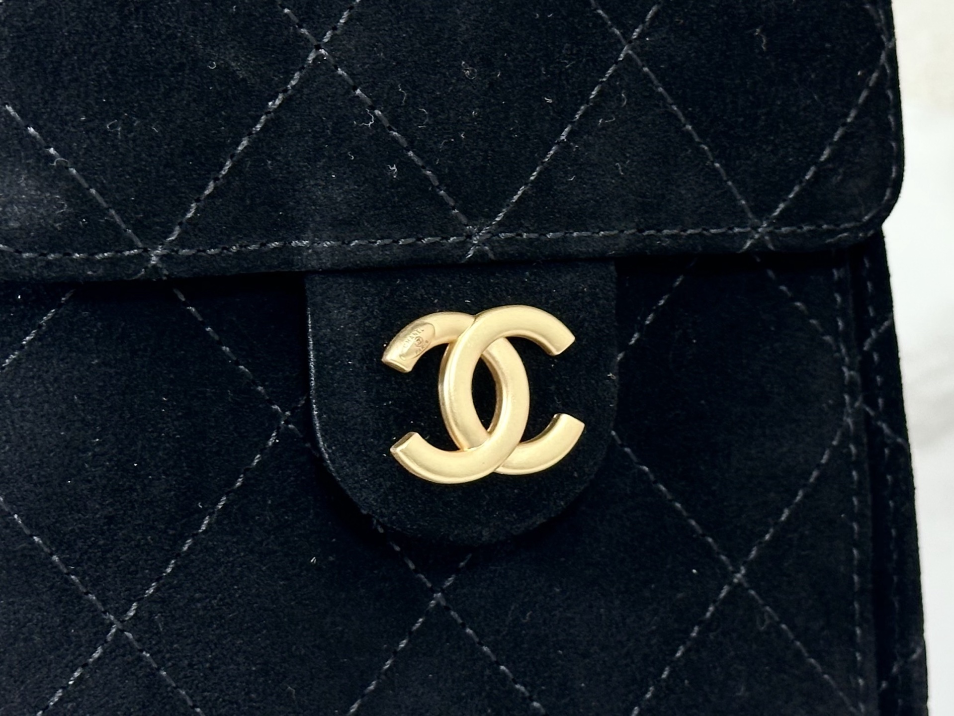 Chanel 25 Small Bag Suede Black - chanel 25 replica detail 3