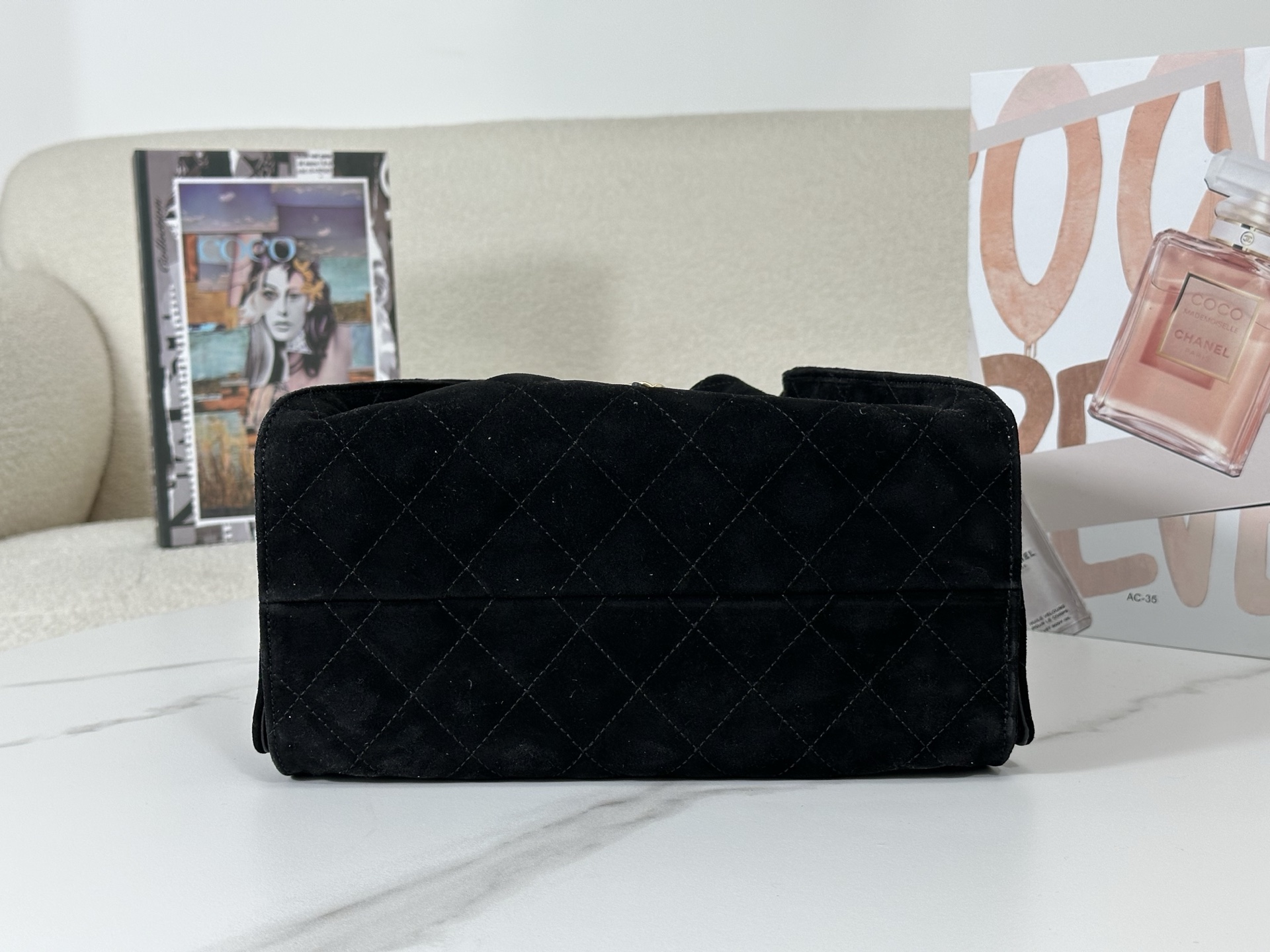 Chanel 25 Small Bag Suede Black - chanel 25 replica detail 6
