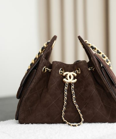 Chanel 25 Mini Bag Suede Brown