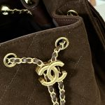 suede brown (3) Chanel 25 Small Bag Suede Brown - fake chanel 25 detail 2