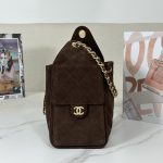 suede brown (9) Chanel 25 Small Bag Suede Brown - fake chanel 25 detail 8