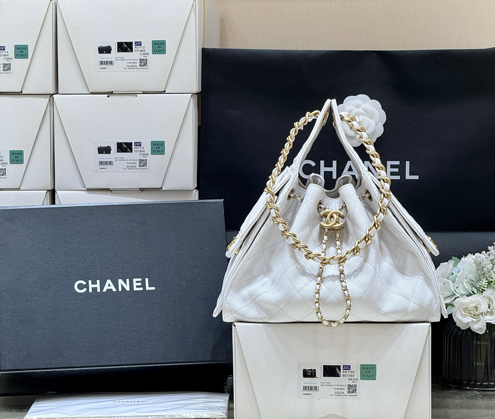 white (1) Chanel 25 Small Bag White - chanel 25 flap dupe detail 1