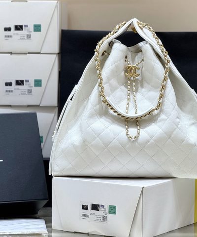 Chanel 25 Medium Bag White