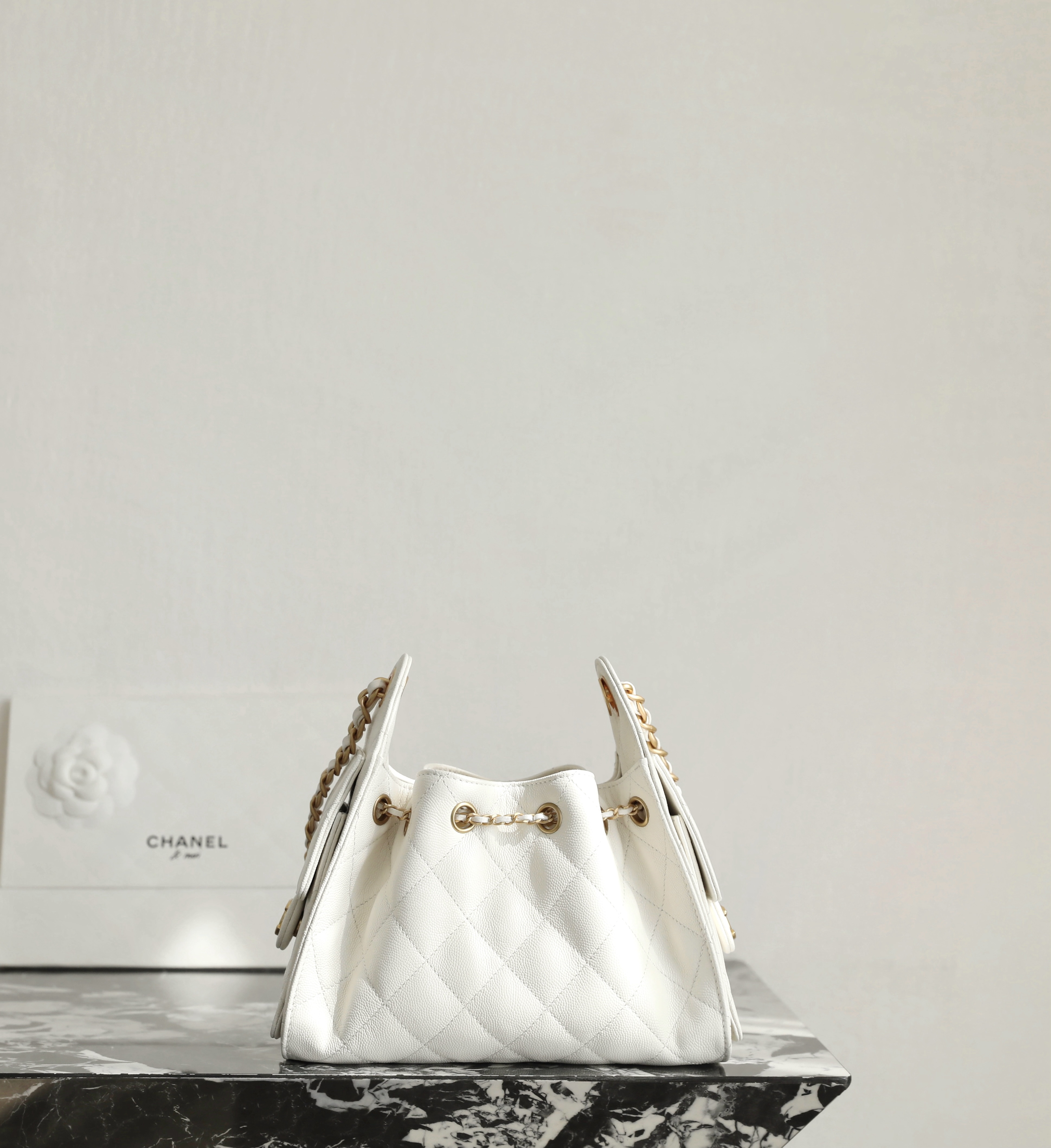 white (5) Chanel 25 Mini Bag White - chanel 25 bag dupe detail 5