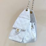 white (5) Chanel 25 Small Bag White - chanel 25 flap dupe detail 5