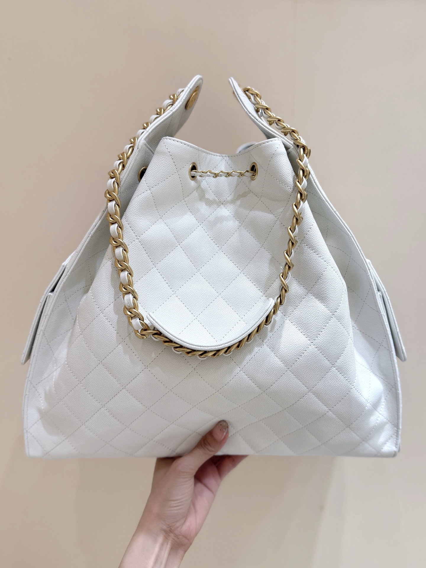 Chanel 25 Medium Bag White - chanel 25 medium white replica detail 8