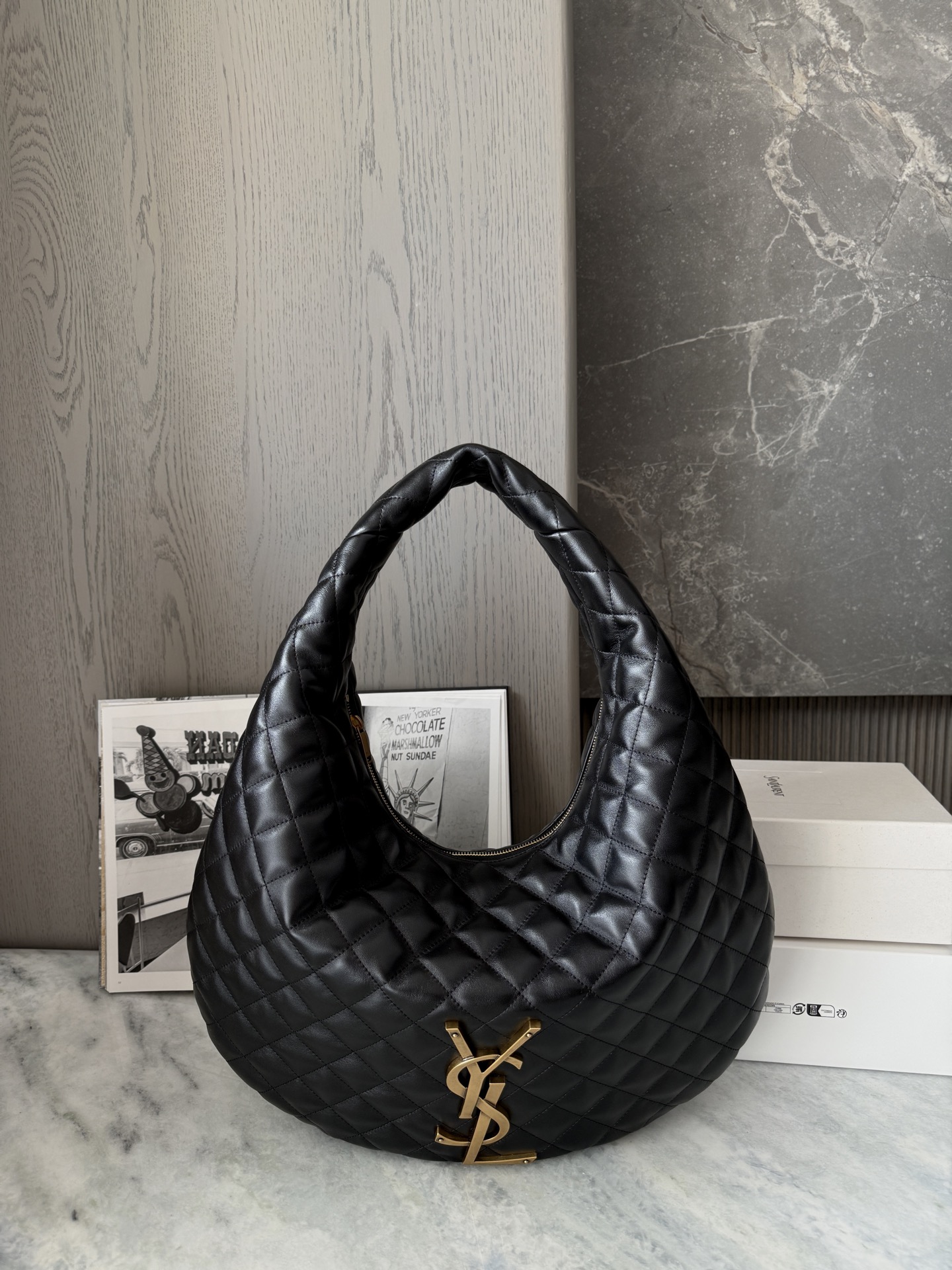 Replica YSL Icare Hobo Black 1 Replica YSL Icare Hobo Black
