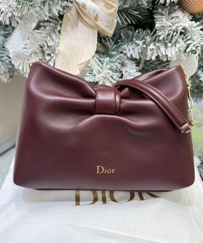 Dior Bow Bag in supple calfskin leather - shoulder bag front view