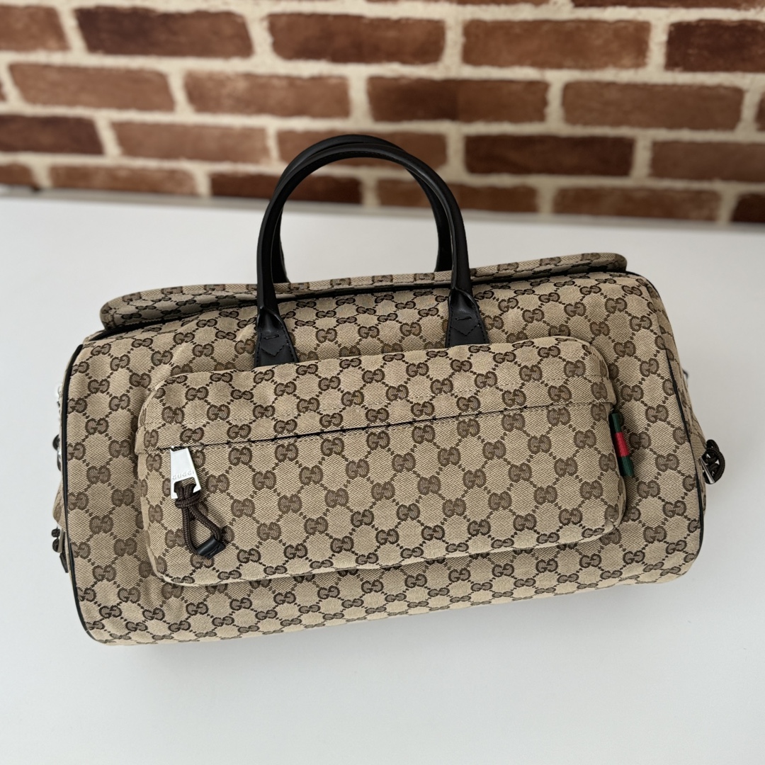 beige-2.jpg Gucci Medium GG Duffle Bag Replica - Side View