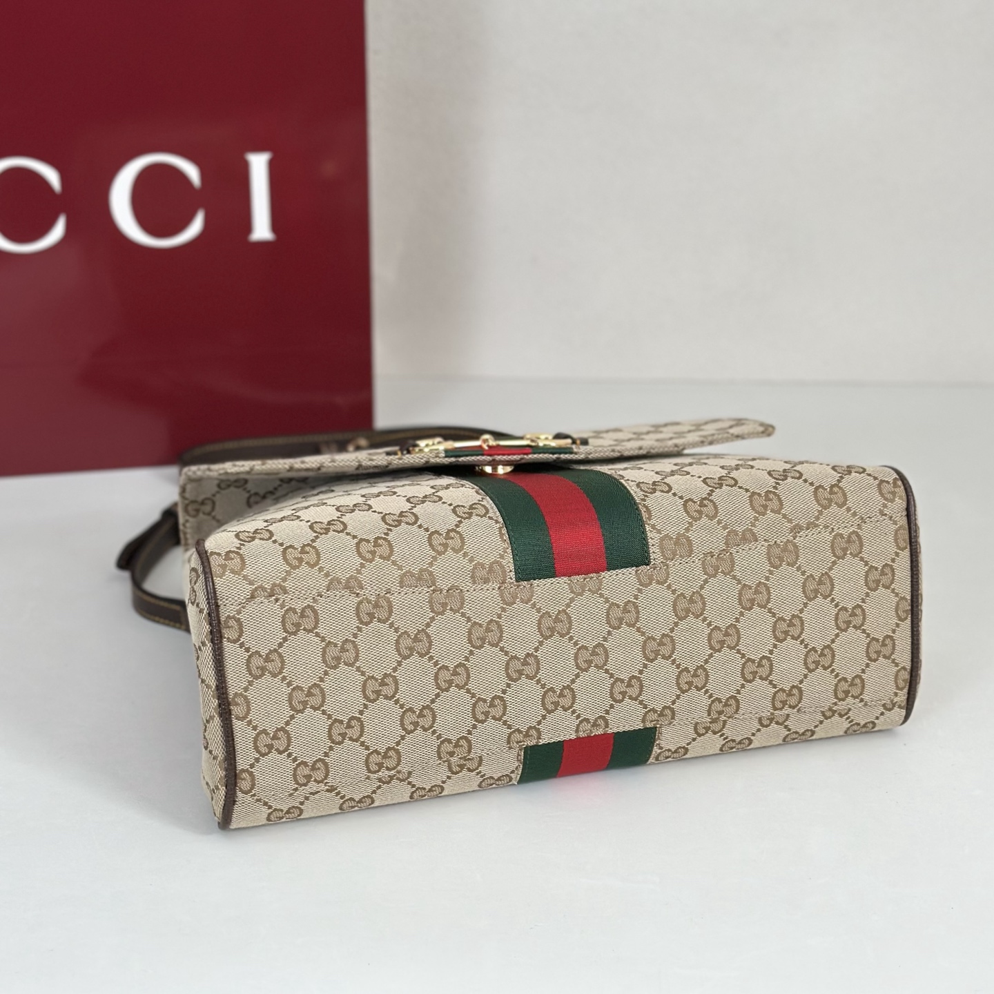 beige-and-brown-9.jpg Gucci Paparazzo Medium Replica - Back View