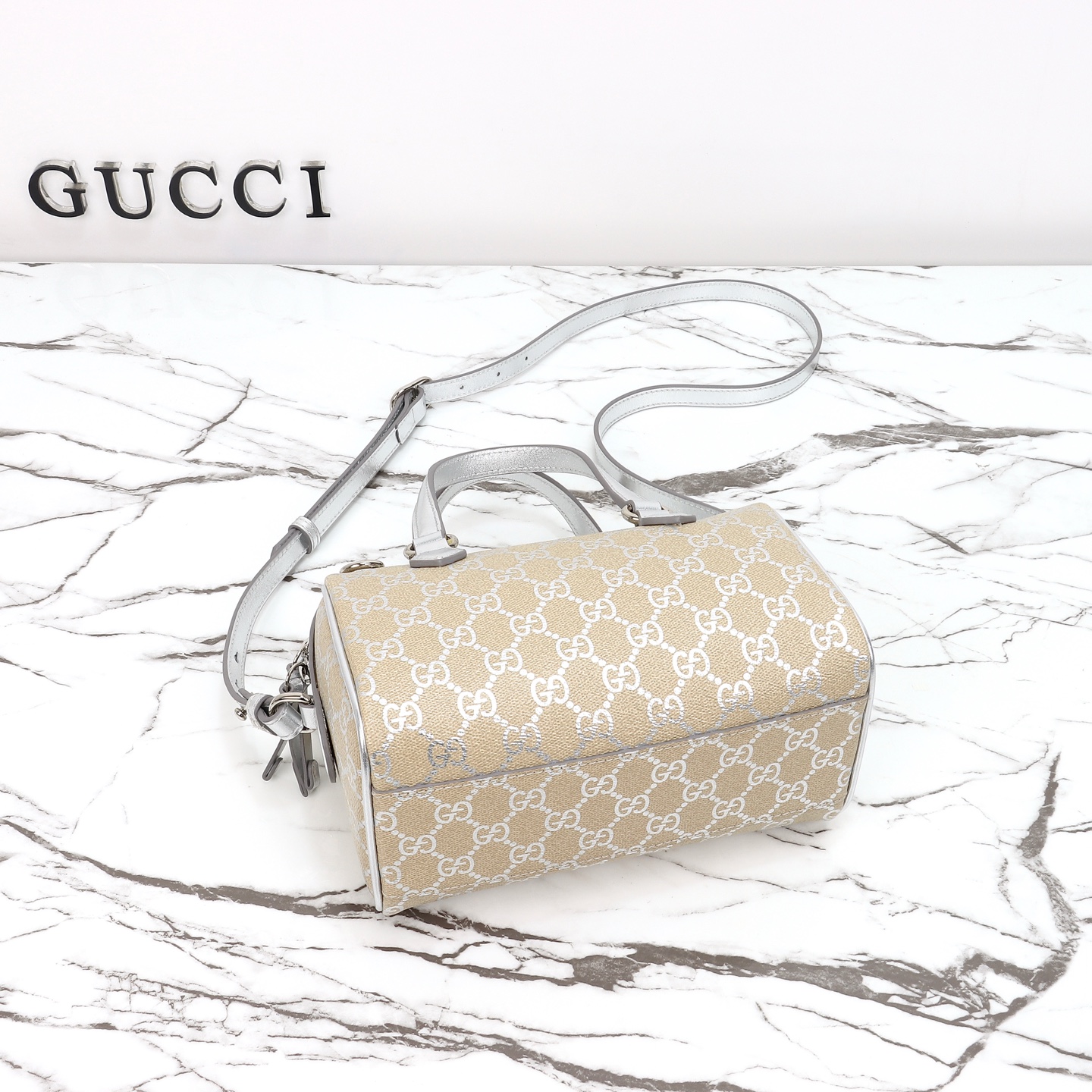 beige-and-silver-10.jpg Gucci Boston Small Replica - Interior