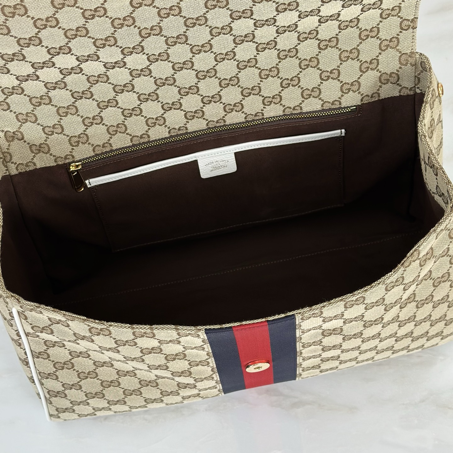 Gucci Paparazzo Large Beige And White 1 Gucci Paparazzo Large Replica Beige And White