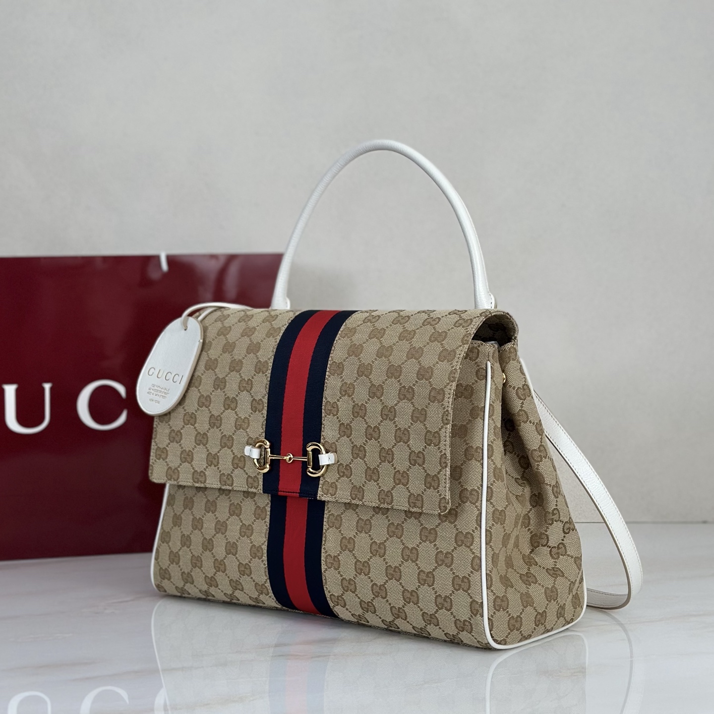 Gucci Paparazzo Large Beige And White 3 Gucci Paparazzo Large Replica Beige And White